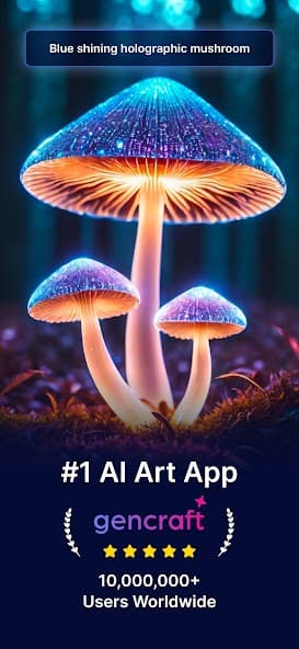 Gencraft app screen showing AI art creation tools