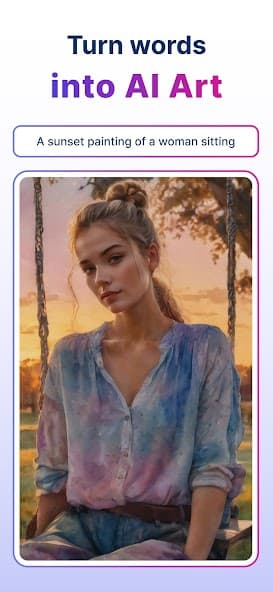 Gencraft app screen showing generated art examples
